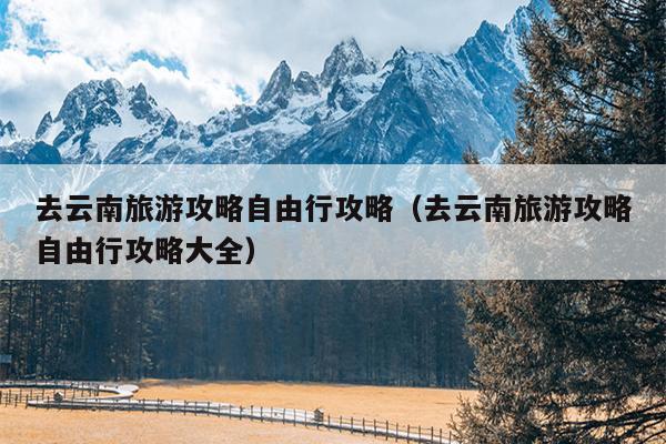 去云南旅游攻略自由行攻略（去云南旅游攻略自由行攻略大全）